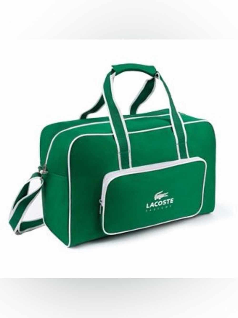 LACOSTE Duffle Bag in Green and White